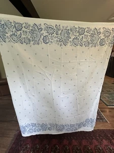 Two Martha Stewart Fabric Tablecloth Alpine Blossom Retired Blue Floral - Picture 1 of 7
