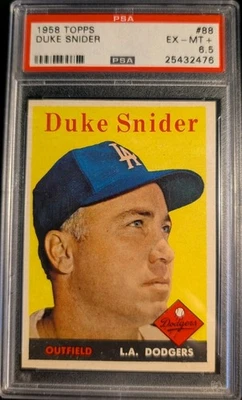 1958 Topps Duke Snider #88 PSA 6,5 + Gran atractivo visual y color bonito vintage 👀🤯✅ Foto 1 de 4