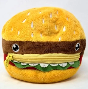 Cheese Burger Hamburger Plüsch Beutel Reißverschluss Geldbörse mit Reißverschluss 5 Zoll Stofftier - Bild 1 von 8