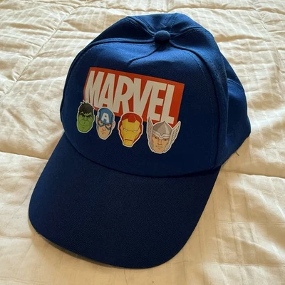 Marvel Kids Hat Blue Hulk Captain America Iron Man Thor Adjustable Baseball Cap - Image 1 of 4