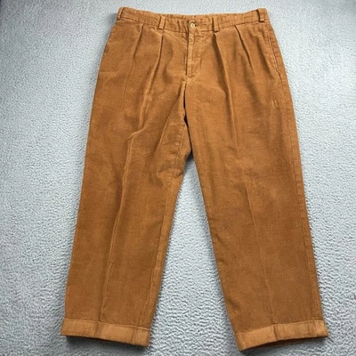Bills Khakis Pants Mens 38x30 Brown M2P Corduroy Pleated Cuffed Made In USA - Image 1 of 4