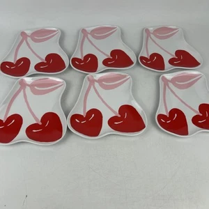 Set Of 6 Target Room Essentials Melamine Figural Cherries Plates 7” NEW - Picture 1 of 4