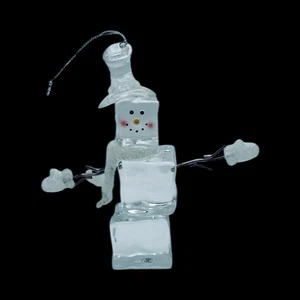 VTG Snowman Ornament Seasons of Cannon Falls Lucite Clear 6” Winter Christmas - Picture 1 of 8