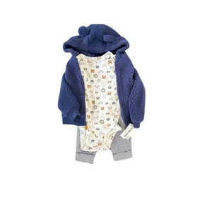 Carter bambino 3 pezzi Giacca, body e pantaloni in pile con cappuccio - Foto 1 di 7