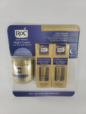 ROC Deep Wrinkle Night Cream w/Two 1.1oz Tubes + 28 Daily Resurfacing Disks Set - Image 1 of 3