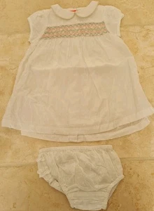 Mini Boden Baby Girls Smocked Lined Dress Set Size 6-12 Months Brand New SAMPLE - Picture 1 of 5