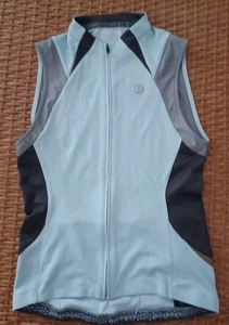 Camiseta deportiva de ciclismo Bontrager para mujer talla mediana sin mangas cremallera completa gris menta reflectante - Imagen 1 de 17