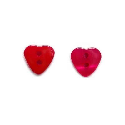 50 PCS Red Heart Multi-Color 2-Hole Resin Buttons for Sewing Scrapbooking - Image 1 of 4