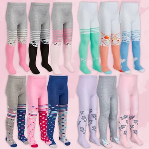 Girls Infant Kids Unicorn School Tights 2-8 Years Cotton Rich Warm Cute Grey UK - Picture 1 of 15