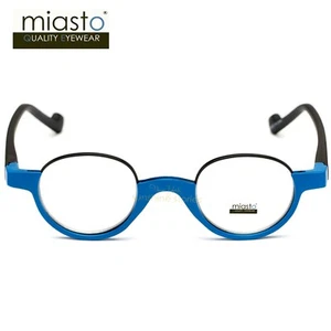 MIASTO "CIAO ITALY" SMALL ROUND 1/2 HALF READER READING GLASSES+2.25 MATTE BLUE - Picture 1 of 3