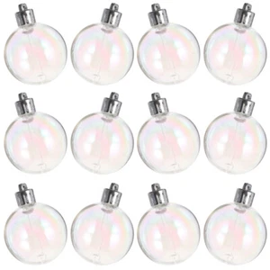 12 Pcs Decorative Xmas Balls Christmas Baubles Clear Fillable Baubles - Picture 1 of 12