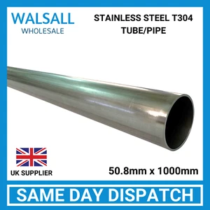 50.8mm / 2" T304 Stainless Steel Exhaust Tube Pipe 1m / 1000mm Length - Picture 1 of 1