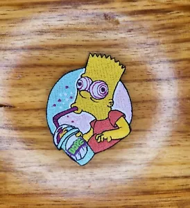 Questa toppa da 3" trippy Bart Simpson ricamata in ferro è Dope - Foto 1 di 1
