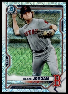 2021 Bowman Chrome BLAZE JORDAN #BCP-195 Mojo Refractor SP RED SOX Prospect - Picture 1 of 2