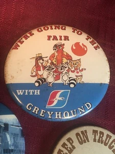 Three (3) Buttons- Keep on Truckin, Greyhound & CSX train...Transportation FUN!! - Picture 1 of 6
