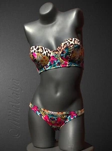 Victoria's Secret Long Lined Corseted Bandeau Push Up Bikini 34B/S US - Picture 1 of 6