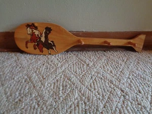 Kids Coat Hat Rack Horses 19-1/2" Long Vintage Western Decor Three Peg Wood - Picture 1 of 11
