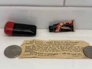 Vintage MCM Run R Stop Ladies Pantyhose Fix Tube Complete W contents,paper SEE! - Picture 1 of 10