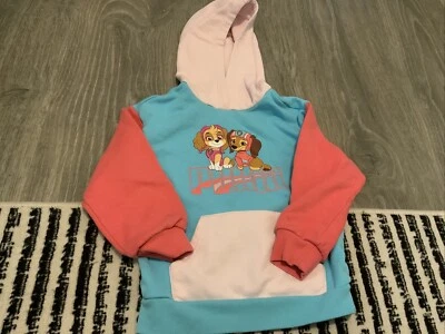 Puma  X Paw Patrol Fleece Pullover Hoodie Girls Size: 5 Used Pink/Blue - Image 1 of 4