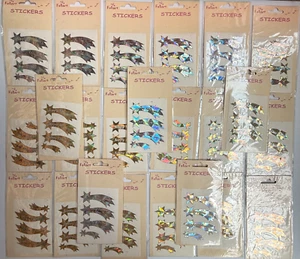 Gold Silver Happy New Year Holographic Stickers Craft Self Adhesive 20 Packs - Picture 1 of 4