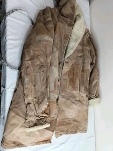 Vintage Suede Leather Fur Lined Jacket Xl Coat Size XL 1980s Countrycore - Picture 1 of 6
