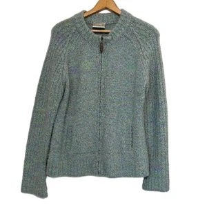 Maglione full zip donna taglia grande Flyshacker maglia colorata tasche misto lana - Foto 1 di 11