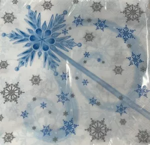 Snow Princess Swirls Wand Lunch Napkins 16 Pack Winter Party Decoration - Picture 1 of 2