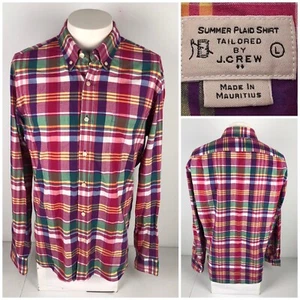 J Crew Herren Large Hemd Button Down schmal Sommer kariert Baumwolle 44917 gebraucht, in einwandfreiem Zustand - Bild 1 von 8