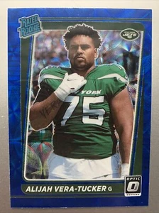 2021 Donruss Optic Alijah Vera-Tucker Rated Rookie Blue Scope Prizm #264 RC Jets - Bild 1 von 2