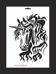 Wandschablone Maler T-shirt Schablone W-069 Einhorn ~ UMR Design - Bild 1 von 1