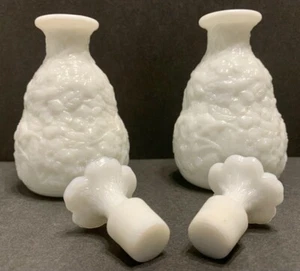 Fostoria 2519 Milk Glass Vanity Bottles / Cologne Lot of 2 White - Picture 1 of 6