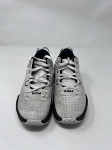 Nike Mens Basketball Shoes Size 7.5 White/Gray/Black Lace Round Toe Ankle - Picture 1 of 10