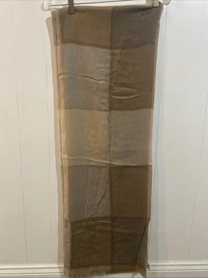 Nuevo Con Etiquetas Nordstrom Tejido Peso Cachemira y Lana Bufanda, 82" x 28" Marrón Tostado Foto 1 de 3