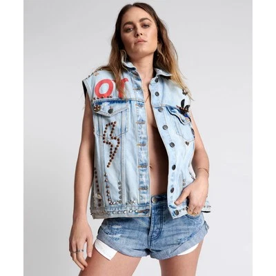 Chaqueta sin mangas One Teaspoon Tornado tachonada punk talla XS nueva con etiquetas Foto 1 de 4