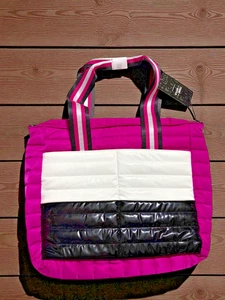 Think Royln Colorblock Tote & Pouch Set NWT Quilted Removable Strap Bags Pink - Picture 1 of 10
