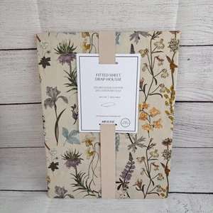 H&M Home Spannbettlaken Drap Housse Beige Blumen Blumen Größe 39" x 75" Twin Size - Bild 1 von 9