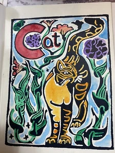 Walter Anderson Alphabet C Is For Cat Art Greeting Card Blank Inside - Picture 1 of 2
