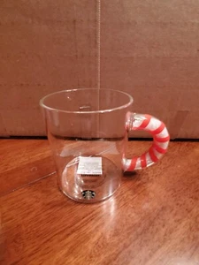 Starbucks Holiday 2020 12 Unzen Glas Süßigkeitenstock Griff Becher Neuauflage!!!! - Bild 1 von 2