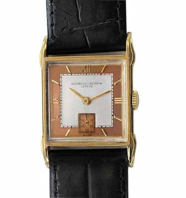 Vintage 40s Vacheron Constantin 18k Gold  Fancy Case Watch with  22mm Two Bands - Image 1 of 4