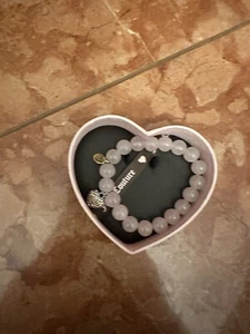 Juicy Couture Rose Gold Puffed Heart Locket Charm Bracelet Bow Toggle Closure - Picture 1 of 1