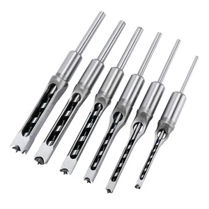 Juego de 6 brocas cuadradas para carpintería, avellanador de cincel de mortaja de madera HSS - Imagen 1 de 10