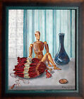 Artystyczne życie w stylu z lalką ogniwową Michaela Krinner 1915-2006 obraz olejny 1999