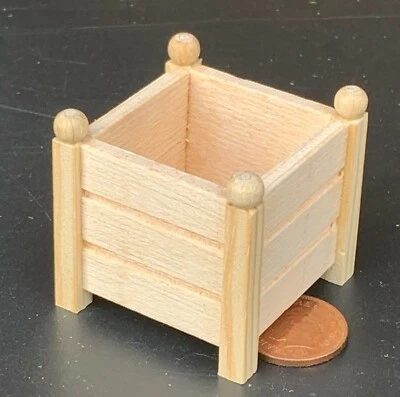 Puppenhaus quadratisch leer Holz Garten Pflanzgefäß Tumdee Maßstab 1:12 Outdoor A&D