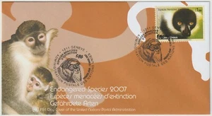 2007 UN Geneva FDC - Ruffed Lemur, Endangered Species - F.S. 1.00 Stamp - Picture 1 of 2