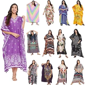 Maxi abito lungo caftano tunica da donna boho taglie forti kimono caftano beachwear - Foto 1 di 355
