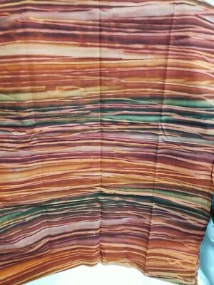 Tela de algodón Batik - rayas naranja/rojo/rosa/verde/negro, 67" L x 44" W Foto 1 de 2