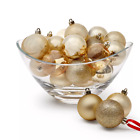Holiday Lane Set Of 30 Gold Tone Christmas Ornaments 6Cm Shiny / Matte New