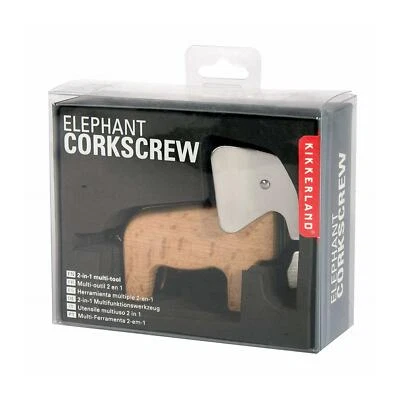 Sacacorchos Kikkerland 2 en 1 Elefante Multi Herramienta Abridor de Botellas de Acero Cocina Regalo Foto 1 de 2