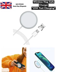 MagSafe Fast Charger Wireless 15W Magnetic Charger USB C Rapid Charging Qi - Picture 1 of 7