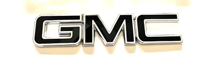 Emblema de puerta trasera GM cromo negro para GMC Sierra 1500 2500HD 3500HD 2015-2019 Foto 1 de 2